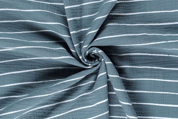 Musselin, Double Gauze, mit Streifen, indigo blau, 0,5 m